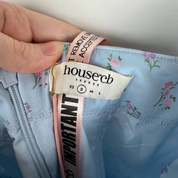 NWT House of CB Carina Blue Floral Bustier Midi Dress Size Small - Picture 9 of 16